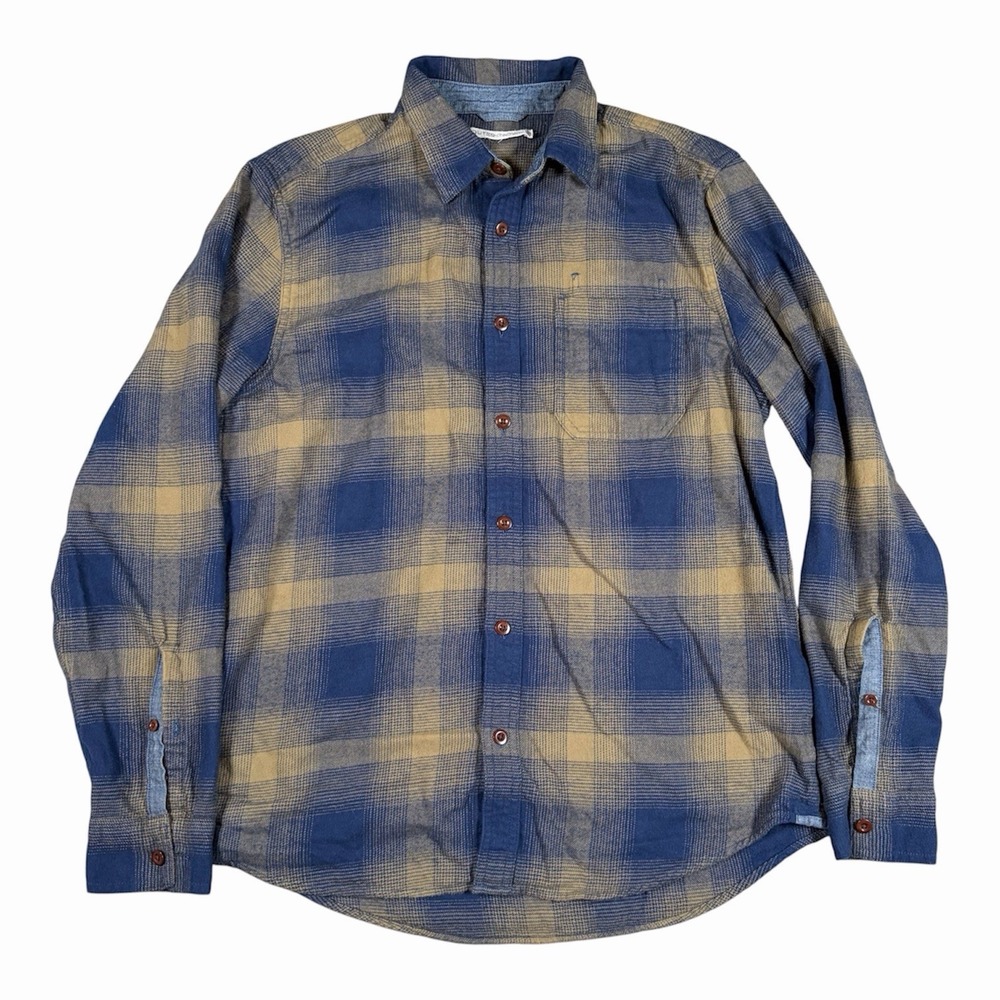 Outerknown Shirt Mens Sz M Plaid Flannel Long Sleeve Button Up Organic Cotton